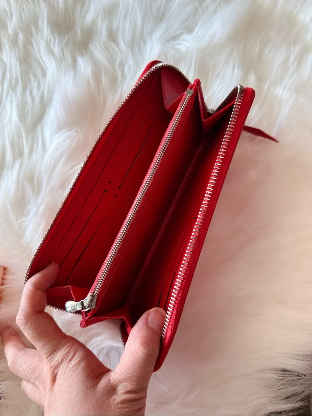 Louis Vuitton Red Epi Leather Zip-Around Wallet